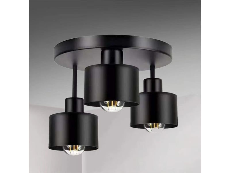  Plafonnier rond en métal  avec spots orientables, 3 x e27 ampoule(s) non incluse(s)  - Conforama C