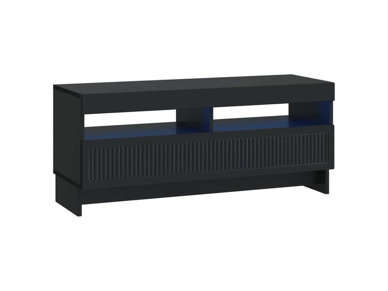  Meuble tv - banc tv - meuble de rangement led noir bois d'ingénierie  - Conforama A