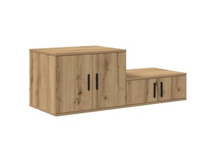 Armoire de rangement moderne avec 2 étagères 118 x 41 x 40 cm style épuré en bois d'ingénierie chêne artisanal 02_0052117