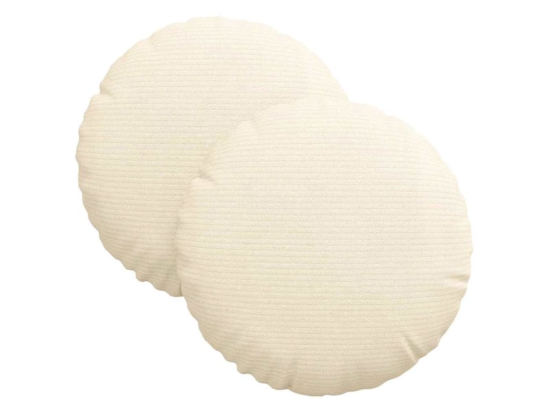 Lot de 2 coussins de siège, coussins décoratifs tissu en velours côtelé crème cf59792 - Conforama A