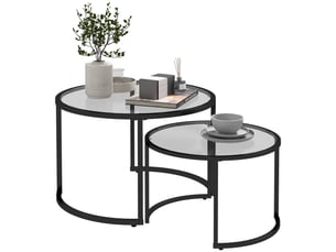 Table basse rond(e) coloris noir <strong>PANGIVO</strong> <strong></strong> - 70 cmx70 cm