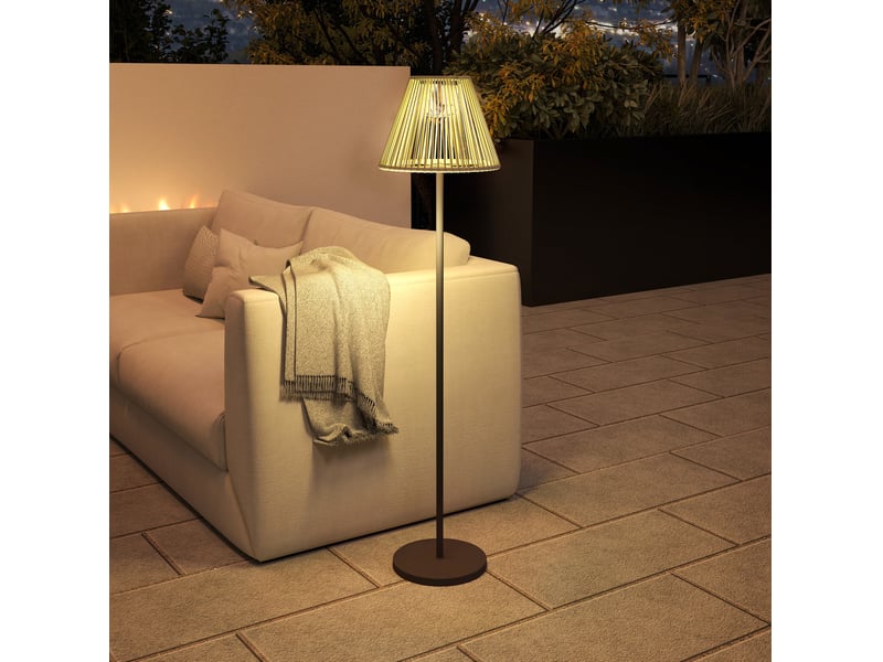  Lampe solaire extérieure 33x135 cm à capteur de lumière métal gris  - Conforama B