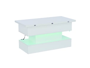 Table basse rectangulaire coloris blanc ROLIPO - 50 cmx100 cm