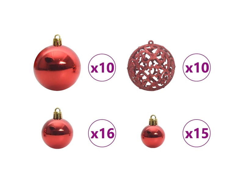  Ensemble de boules de noël 120 pcs 300 led blanc chaud ø 6 cm  - Conforama E