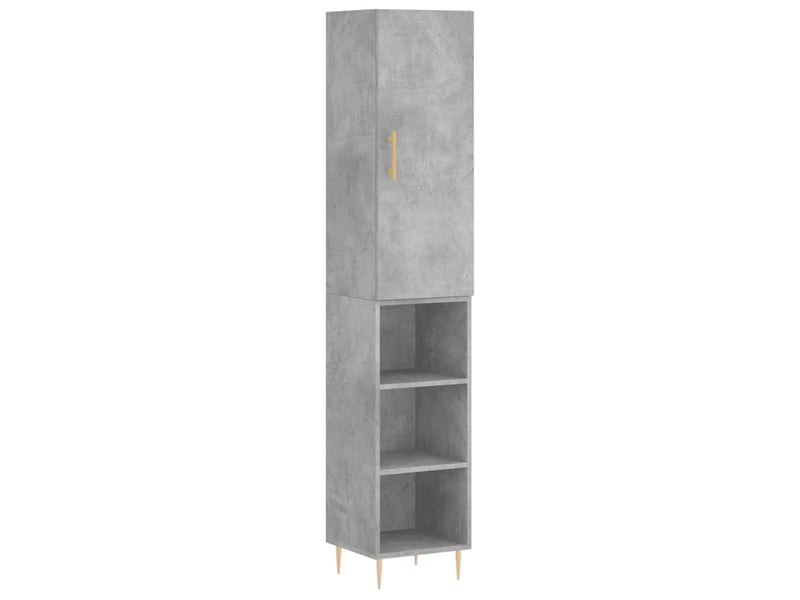  Buffet haut - bahut - meuble de rangement gris béton 34,5x34x180 cm bois d'ingénierie  - Conforama A