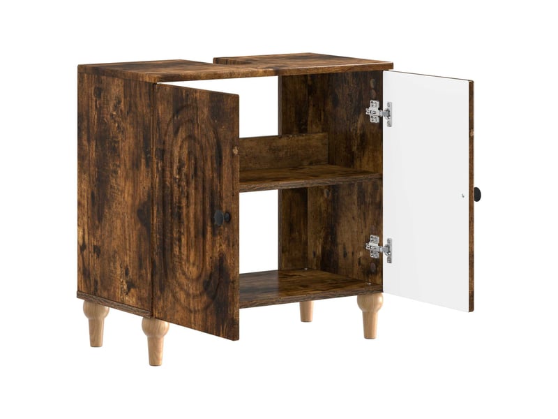 Meuble sous lavabo de salle de bain alkmaar chêne fumé cf64803 - Conforama C