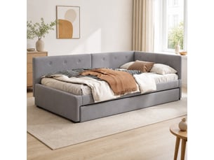 Lit gigogne 90x190/200 cm HAVRYA coloris gris