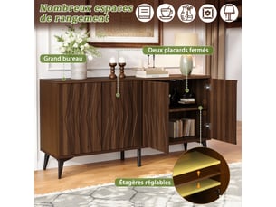 Buffet 4 porte(s) 0 tiroir(s) <strong>ROLIPO</strong> <strong></strong> - 35 cm coloris marron