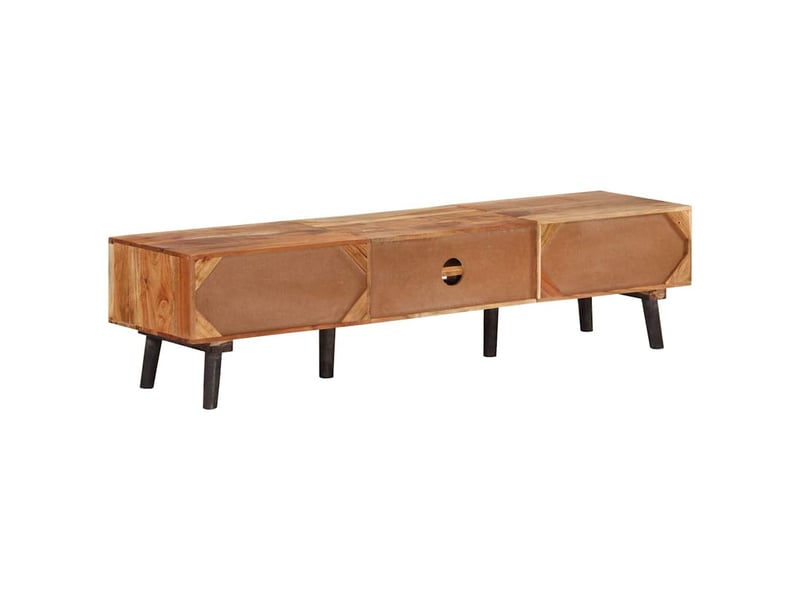  Meuble tv - banc tv - meuble de rangement 145x35x35 cm bois d'acacia massif  - Conforama E