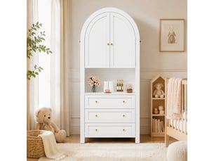 Buffet 2 porte(s) 3 tiroir(s) <strong></strong> <strong></strong> - 70 cm coloris blanc