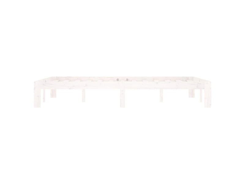  Lit double- lit adulte -  cadre de lit sans matelas blanc bois de pin massif 120x200 cm  - Conforama D