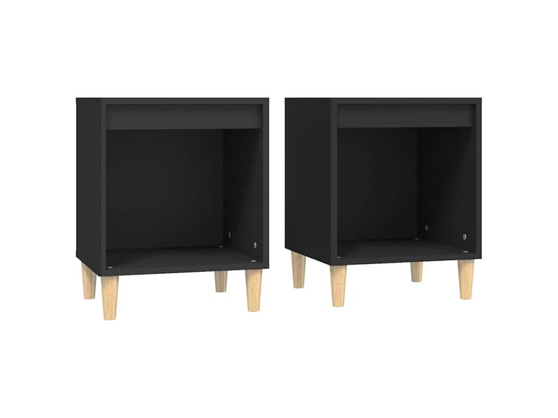  Lot de 2 tables de chevet - cabinet de chevet - table de nuit noir 40x35x50 cm  - Conforama A
