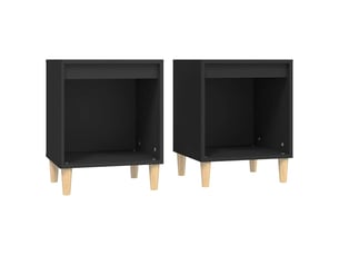 Lot de 2 tables de chevet - cabinet de chevet - table de nuit noir 40x35x50 cm