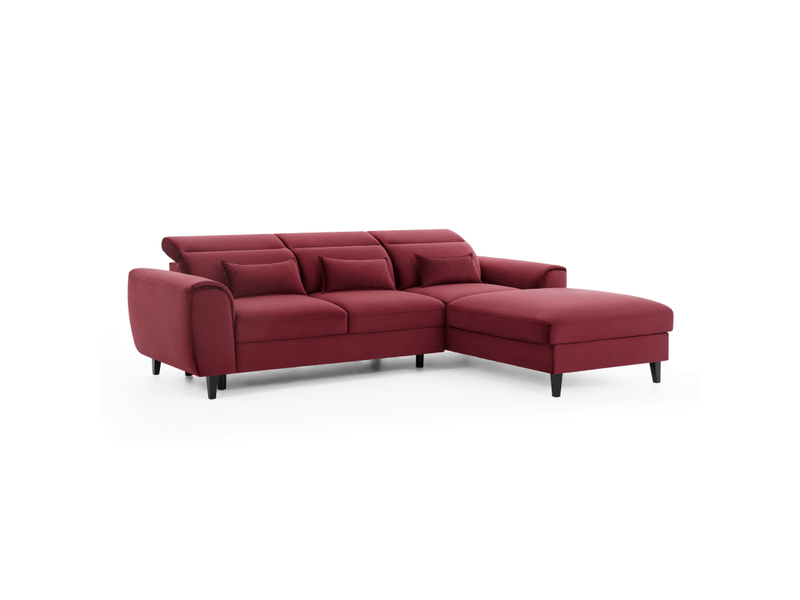  Canapé d'angle convertible rouge angle droit 4 places fable  - Conforama E