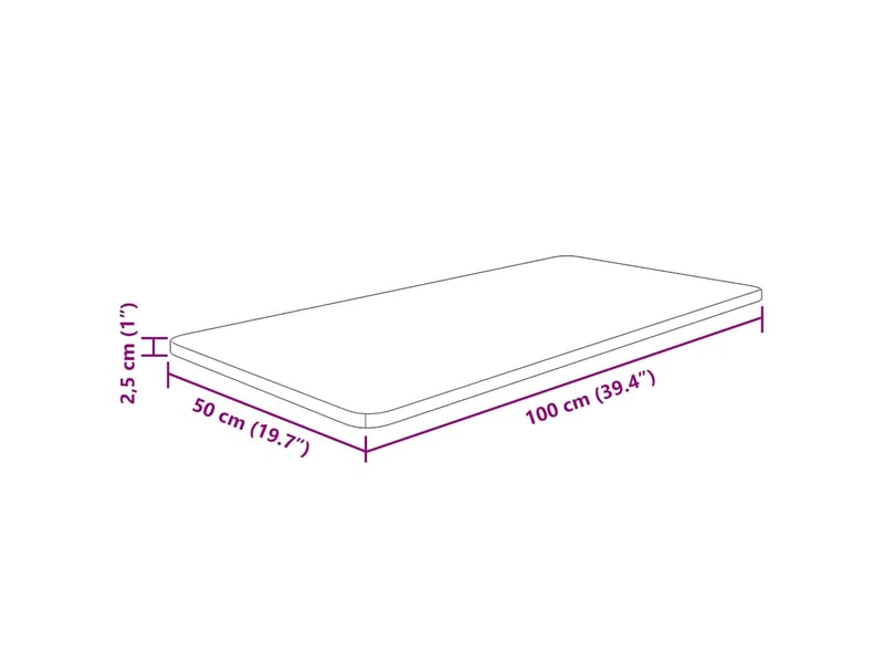  Comptoir de salle de bain, plan de travail marron foncé 100x50x2,5cm bois traité cf65838  - Conforama D