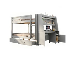 Lit superposé 140x200 cm <strong>HAUSS SPOLE</strong>  <strong></strong> coloris gris