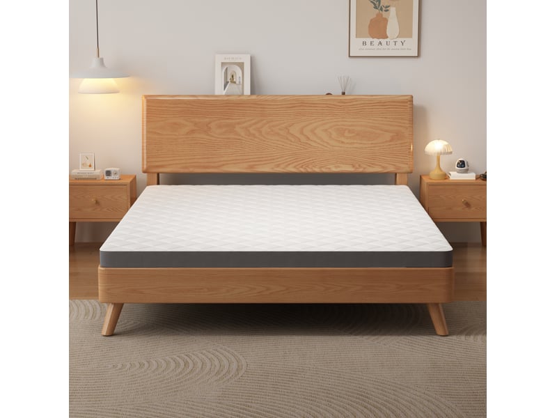 Matelas double 180x200 cm h3 en mousse blanc et gris, 7 zones de soutien réversibles, hauteur 7 cm  - Conforama B