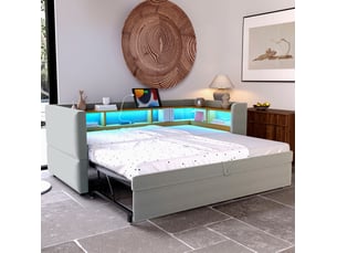 Lit extensible 90x190 cm VIVRYN coloris gris