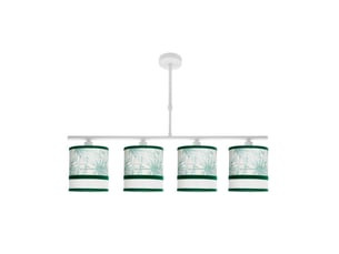 Lampe de plafond fabrilamp caledonia blancvert 4 x e14 hauteur réglable 44-61 cm 75x14 cm