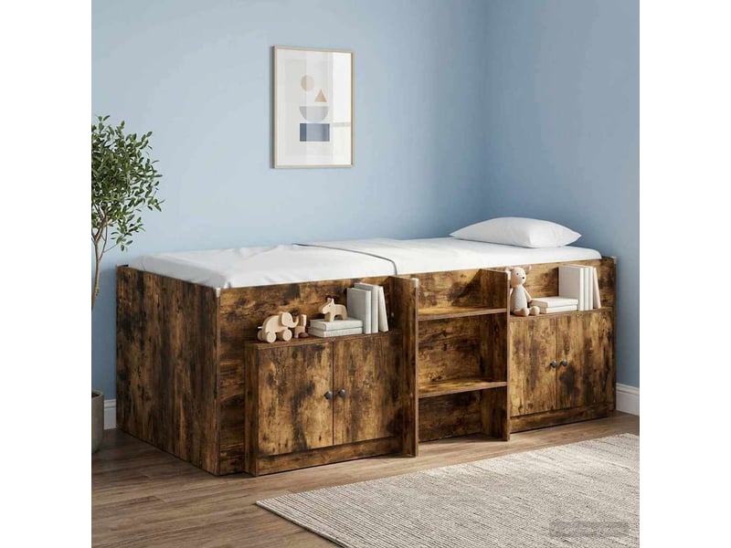 Table de chevet avec stockage 2 pièces chêne fumé 66 x 35 x 48 cm - Conforama B