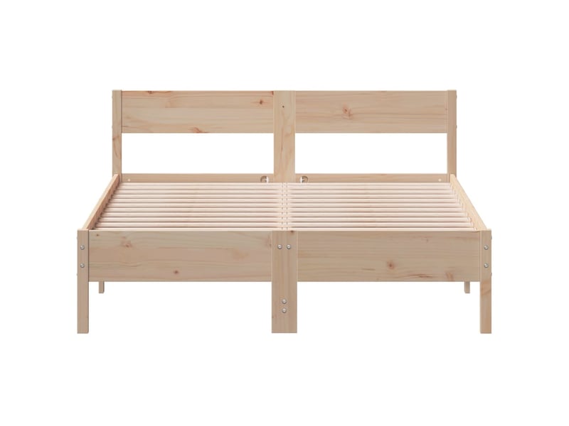  Lit double- lit adulte -  cadre de lit sans matelas 140x200 cm bois massif de pin  - Conforama C