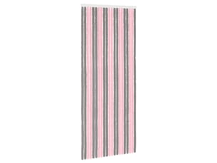Rideau anti-insectes, moustiquaire en chenille gris argent et rose cf43431