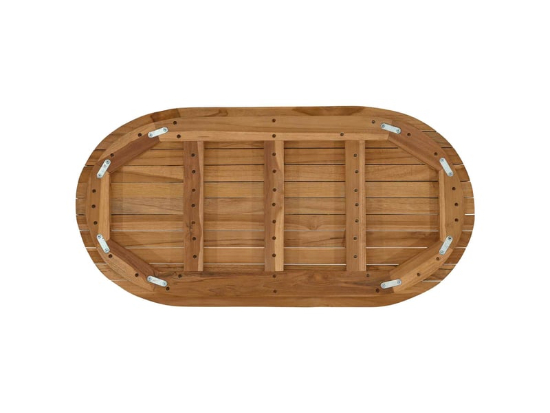  Vidaxl plateau de table 80 x 40 x 3,5 cm ovale bois de teck massif  - Conforama E