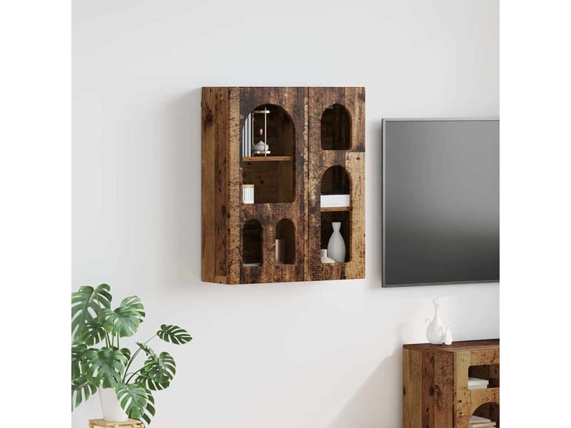 Armoire suspendue, meuble de rangement elst bois ancien 59x20x71,5 cm - Conforama B