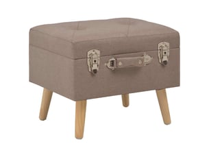Lot de 3 tabourets de rangement marron tissu