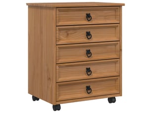 Caisson roulant de bureau avec tiroirs corona brun miel shl9852