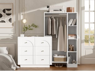 Armoire aucune 6 tiroir(s) <strong>SEYAKANY</strong> <strong></strong> coloris blanc largeur 139 cm