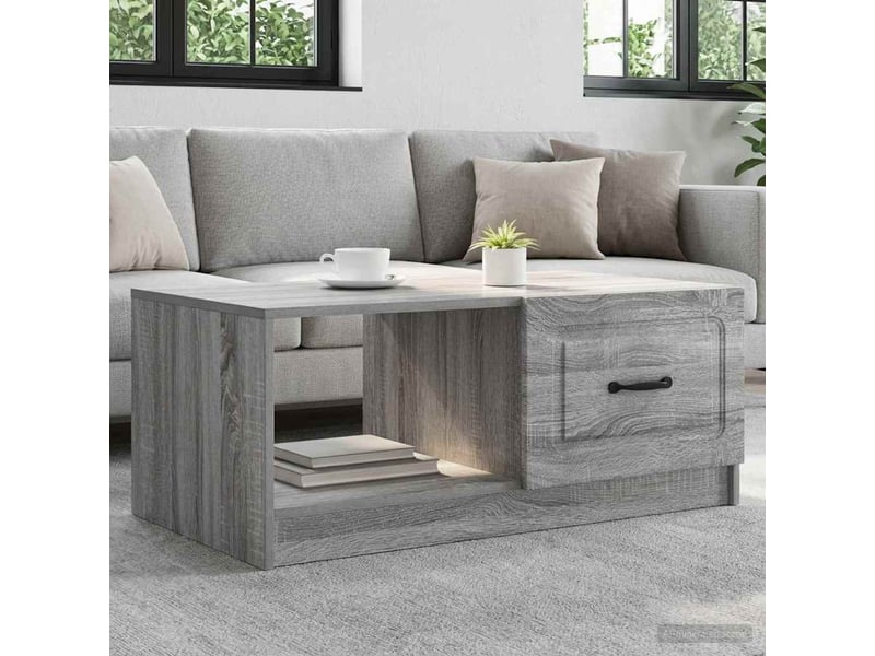  Table basse - table de salon - table à thé sonoma gris 90 x 50 x 37 cm bois d'ingénierie  - Conforama B