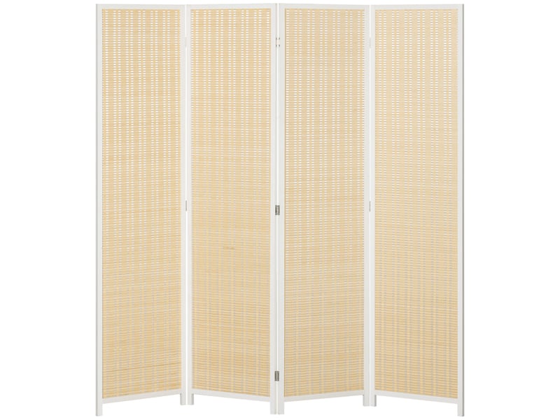  Paravent en bois séparateur de pièce closion de séparation pliable 4 panneaux bois naturel 180 x 180 cm  - Conforama B