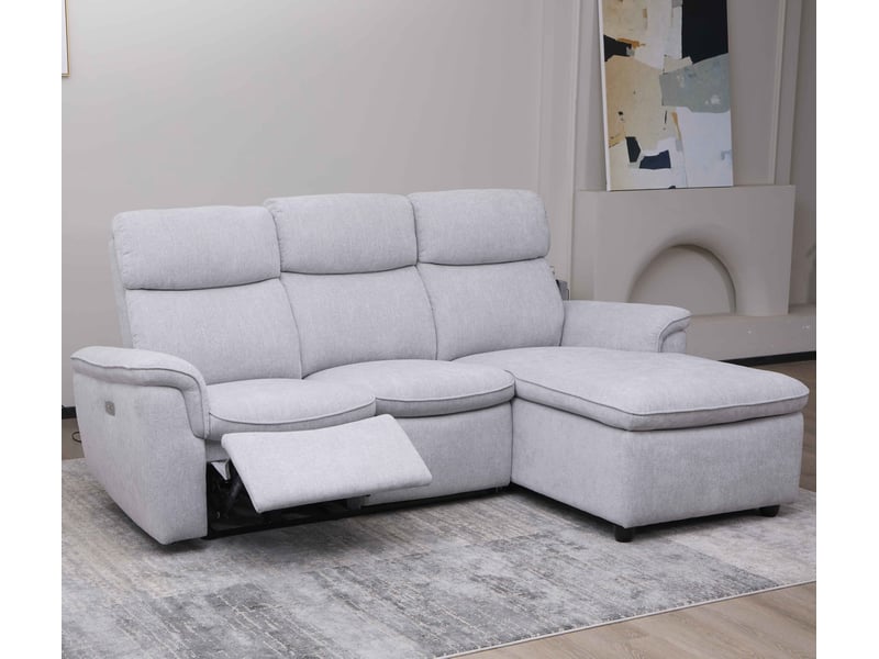 Canapé d'angle gris relax électrique 3 p  - Conforama Y
