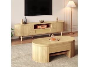 Meuble tv coloris naturel  <strong>NAHILIMI</strong>  <strong></strong>
