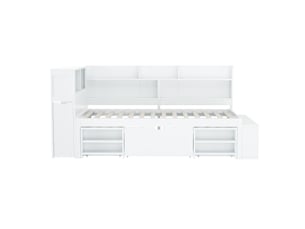 Lit avec rangement 90x190 cm MAISONORA coloris blanc