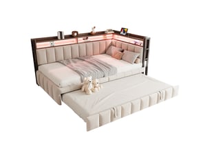 Lit banquette 90x200 cm <strong></strong> <strong>OPULERANE TRADING LTD</strong> coloris beige