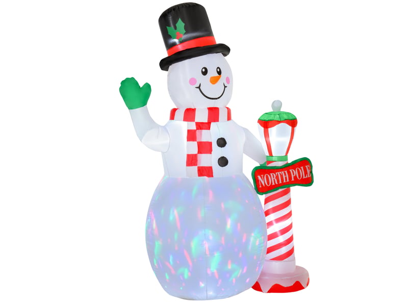  Décoration de noël, bonhomme de neige gonflable, 2,4 m, éclairage led, souffleur, blanc  - Conforama B