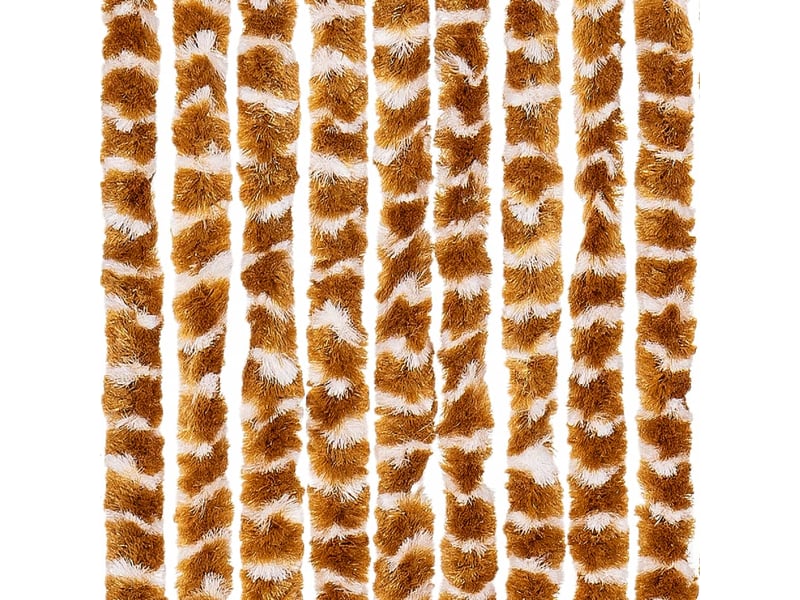  Rideau anti-mouches, moustiquaire ocre et blanc 118x220 cm chenille cf43576  - Conforama E