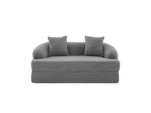 Canapé d'angle 2-en-1, 2 places, avec deux coussins, canapé-lit, 157 x 84 x 65 cm, gris