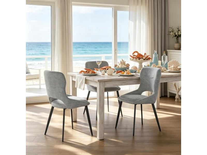  Chaise de salle à manger moderne et rembourrée – chaise d'accent contemporaine, ensemble 2 pièces, style contemporain  - Conforama E