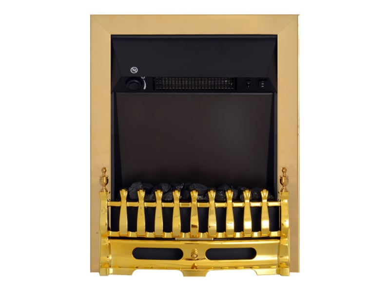Cheminée électrique dorée 48,2x18,5x59,2 cm, effet flammes, 10002000 w - Conforama A