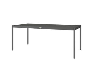 Table à manger de jardin acier, table de jardin 8 personnes plateau à lattes rectangulaire 186 x 90 x 74 cm gris foncé