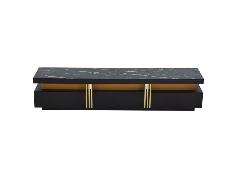 Ensemble meuble tv mural noir, table basse et meuble tv, combinaison de rangement multifonctionnelle - Conforama A