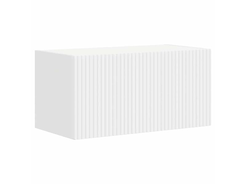  Meuble tv - banc tv - meuble de rangement mural 2 pcs blanc bois d'ingénierie  - Conforama E