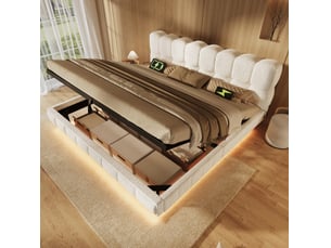 Lit coffre 180x200 cm MAISENTIEL   coloris beige