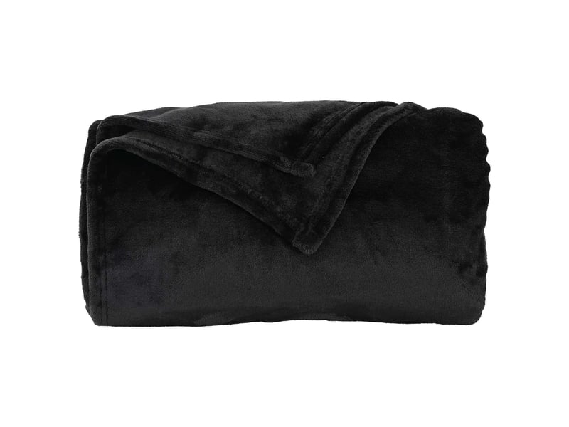  Plaid canapé noir 220x240 cm 1.37 kg polaire  - Conforama D