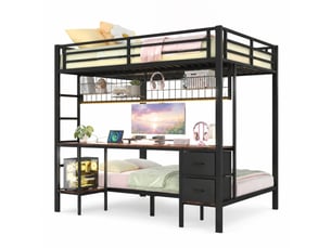 Lit mezzanine 90x200 cm <strong>STILVORA</strong> <strong></strong> coloris noir