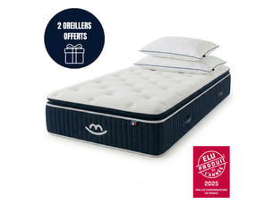 Matelas 120x190 cm MORPHEA  Pack Douceur Ressorts + mémoire de forme soutien Medium épaisseur 30 cm