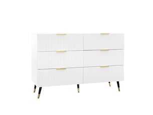 Chiffonnier 6 tiroir(s) <strong>REDOM</strong> <strong></strong> coloris blanc largeur 120 cm hauteur 77 cm